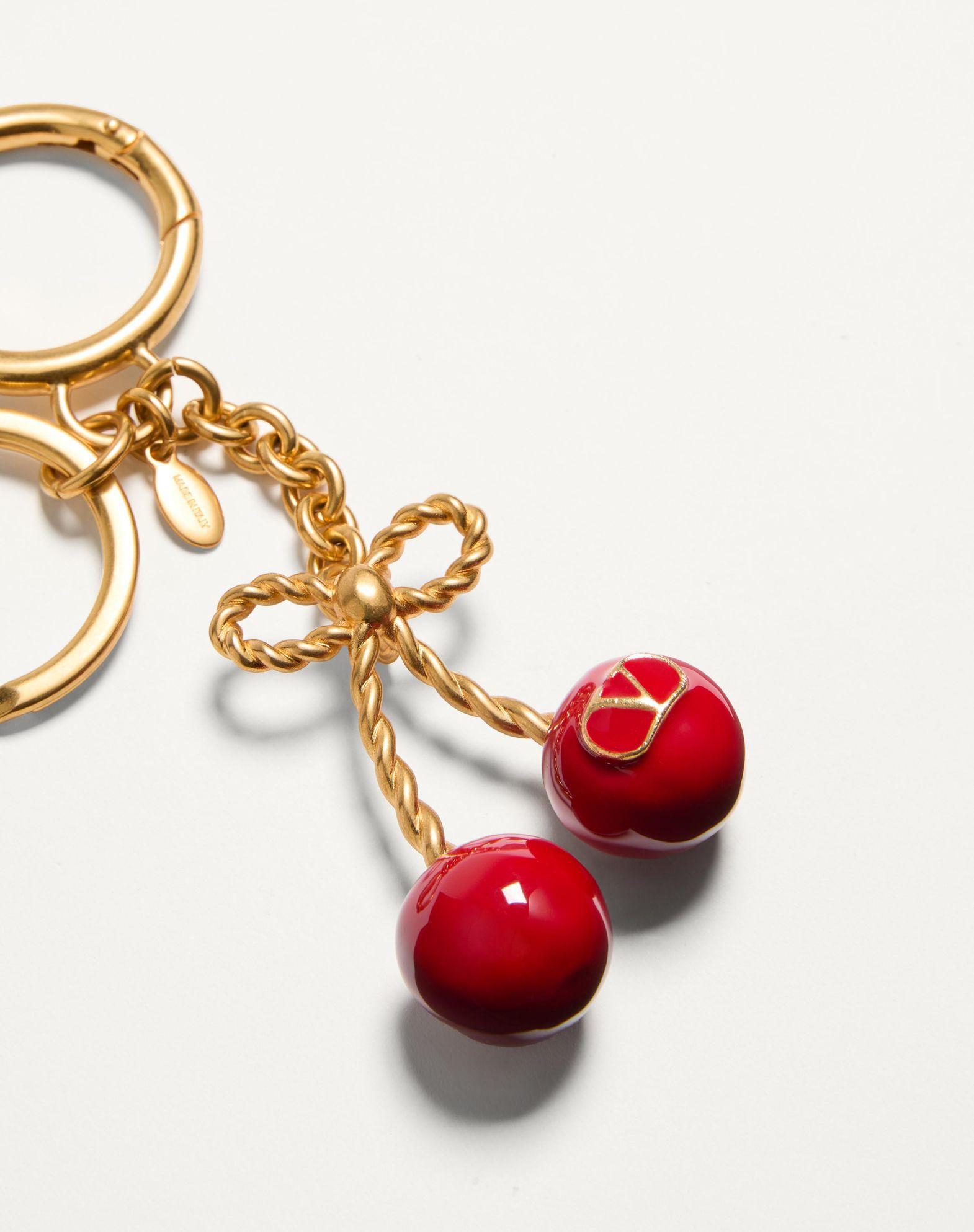 CHEZ VALENTINO METAL AND ENAMEL BAG CHARM WITH KEY RING Product Image