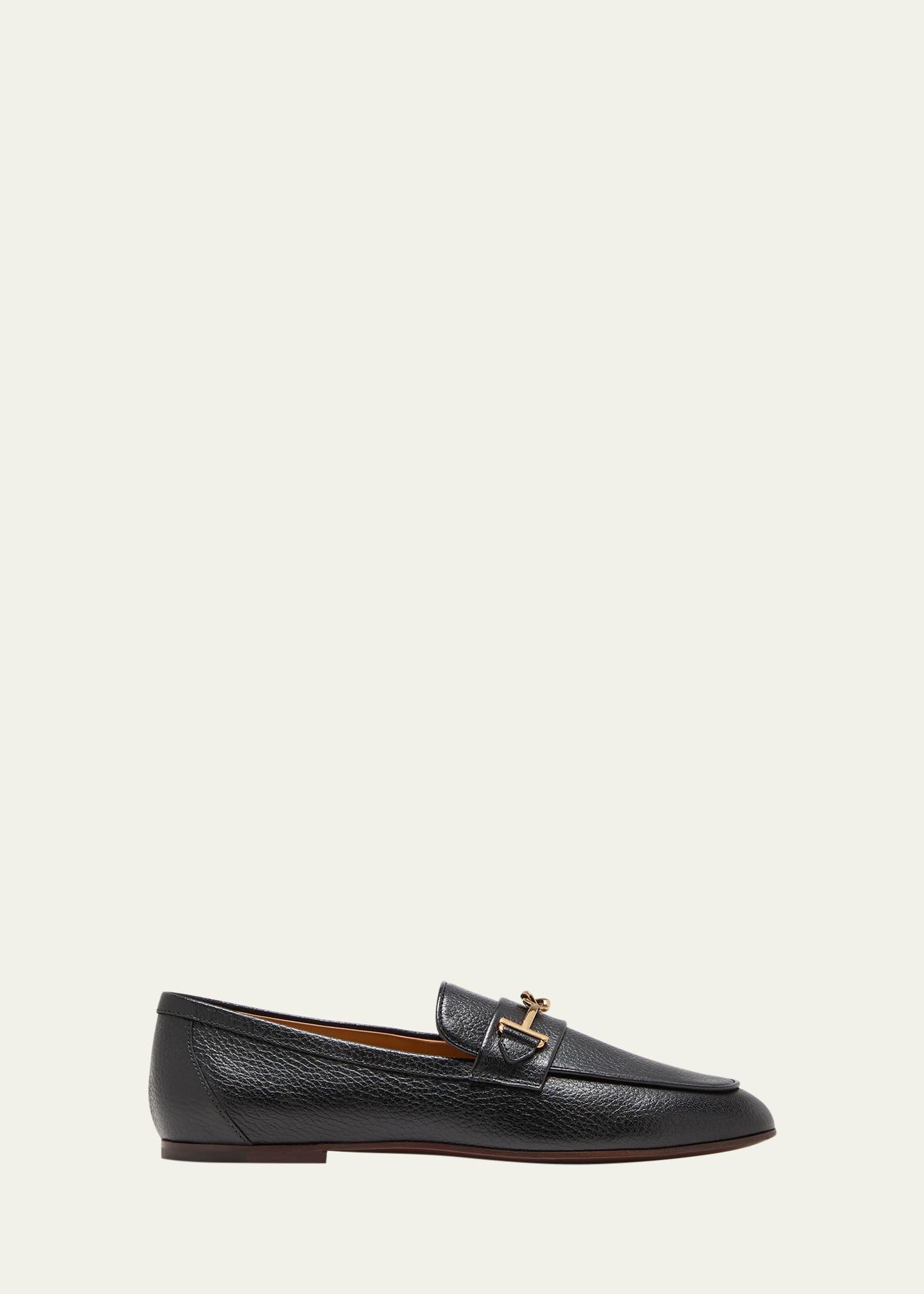 Tods Womens Slip On T Ring Loafer Flats Product Image