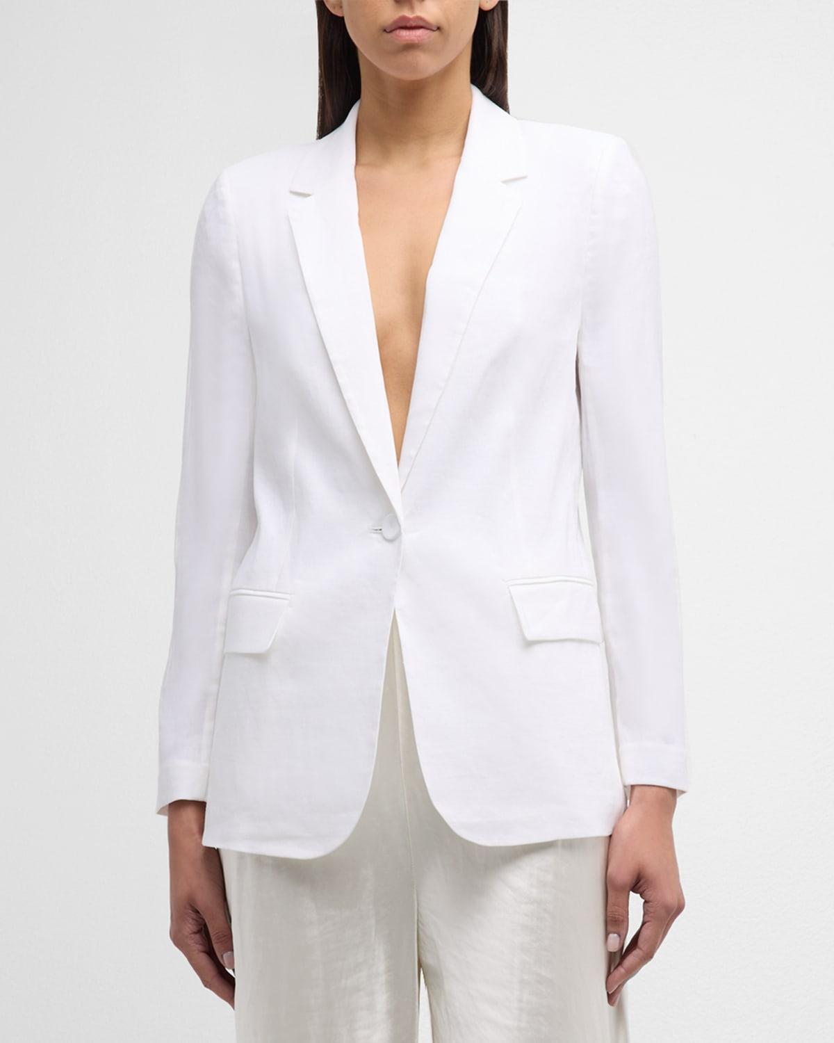 Bria Viscose Linen Cutaway Blazer Jacket Product Image