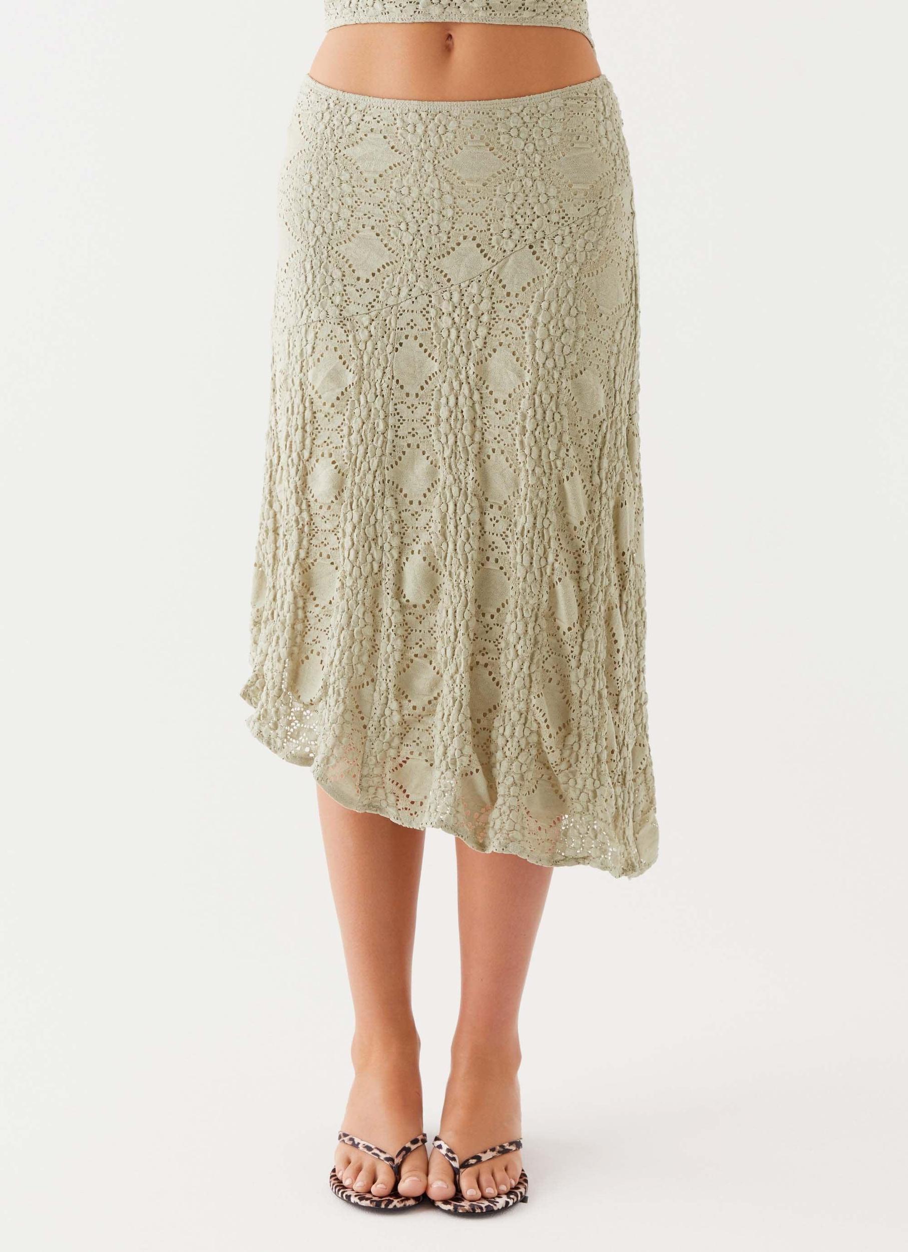 Diamond Sky Midi Skirt - Sage Product Image
