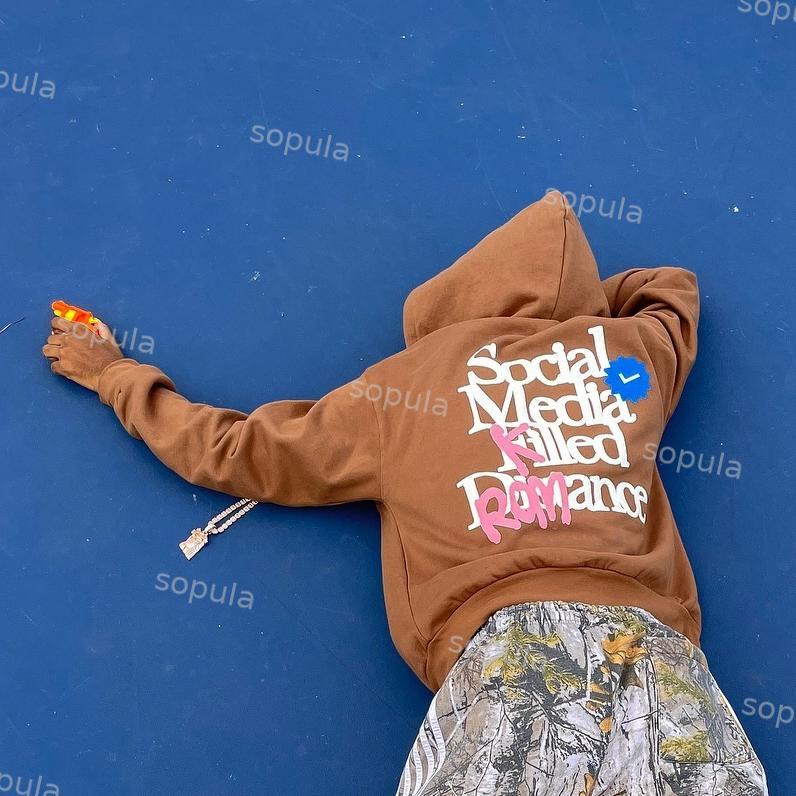 Sopula Social Media K*lled Romance Graphic Pocket Hoodie Product Image