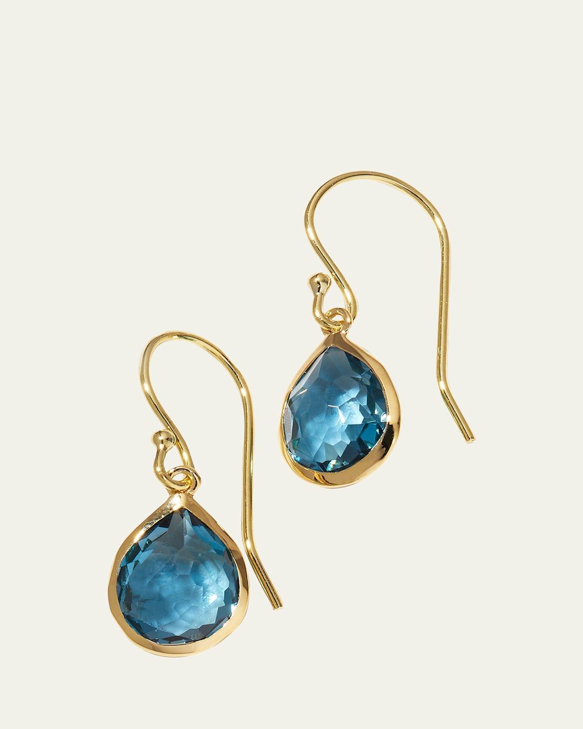 Ippolita 18K Yellow Gold Rock Candy London Blue Topaz Teeny Teardrop Earrings Product Image