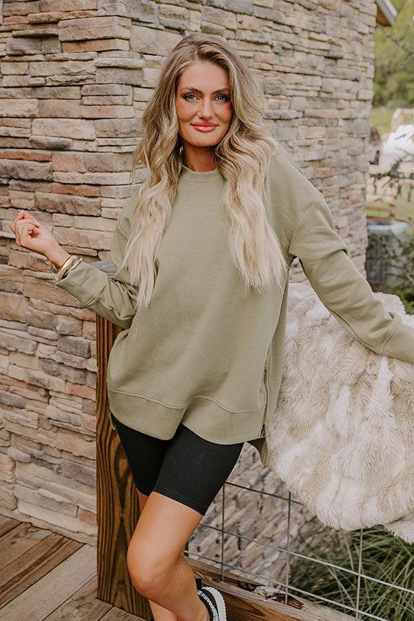 Central Park Stroll Oversized Sweatshirt in Sage Product Image