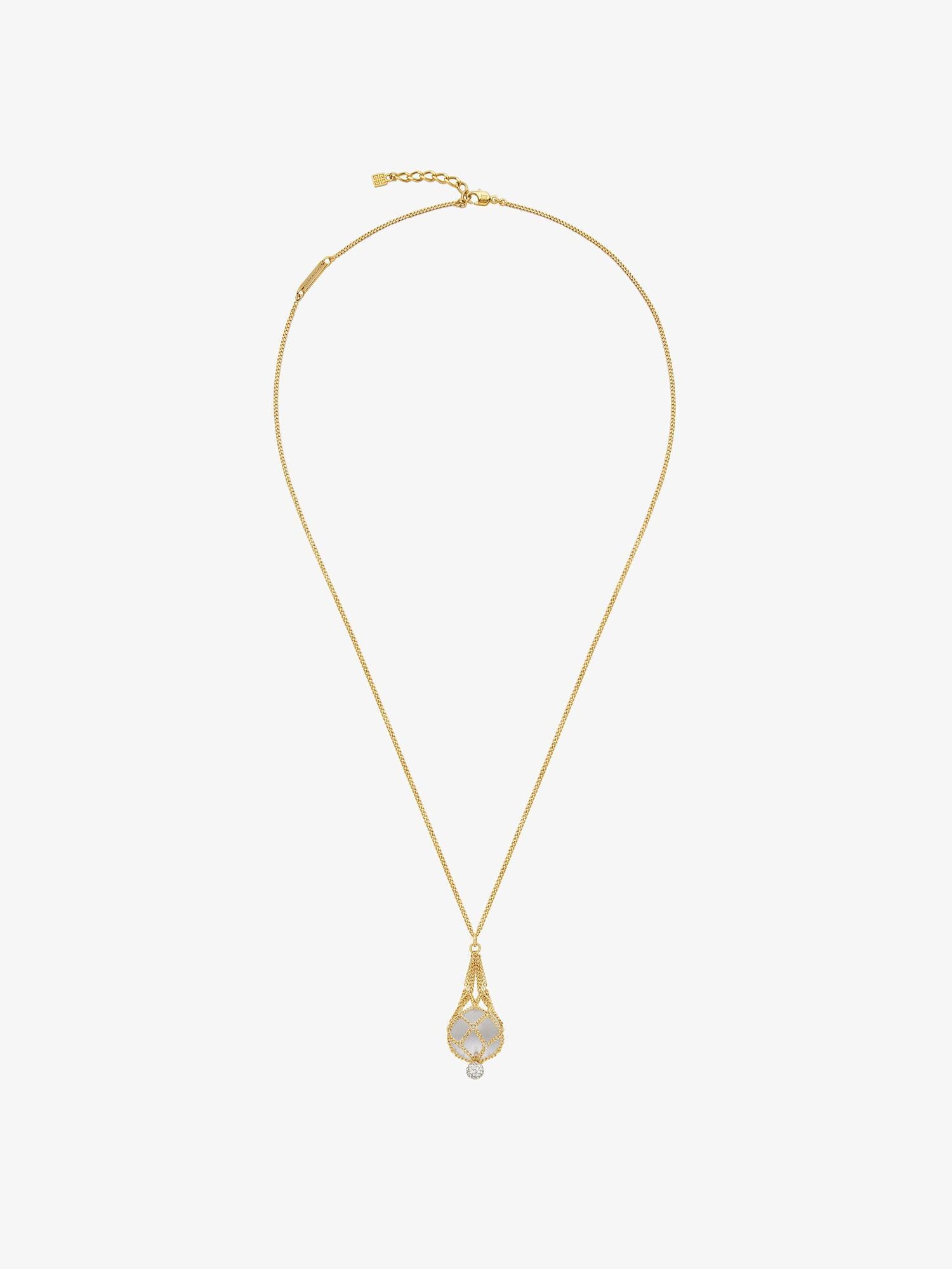 Pearling necklace in metal with pearls and crystals Product Image
