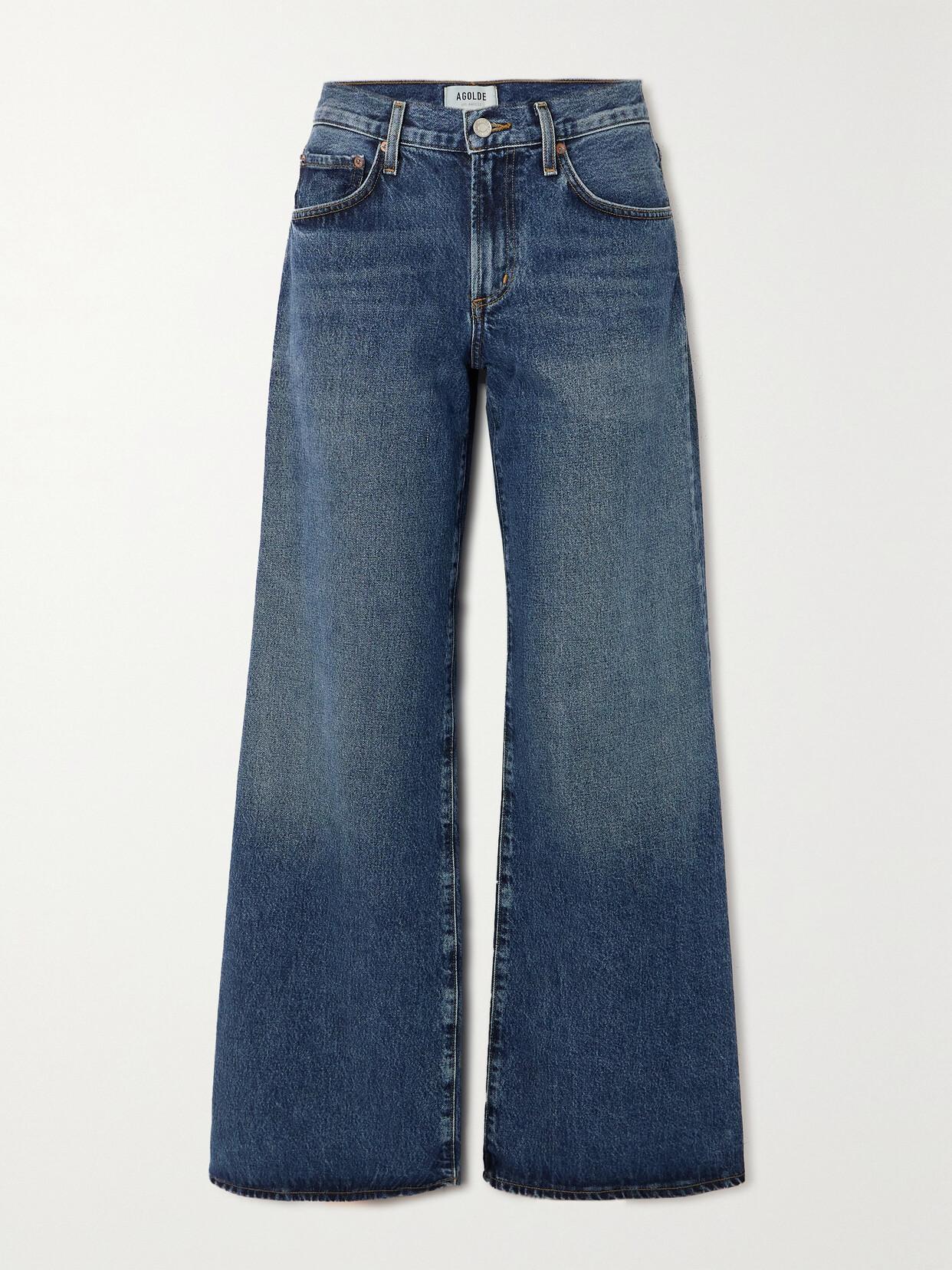 AGOLDE Clara Low-rise Wide-leg Organic Jeans In Blue Product Image