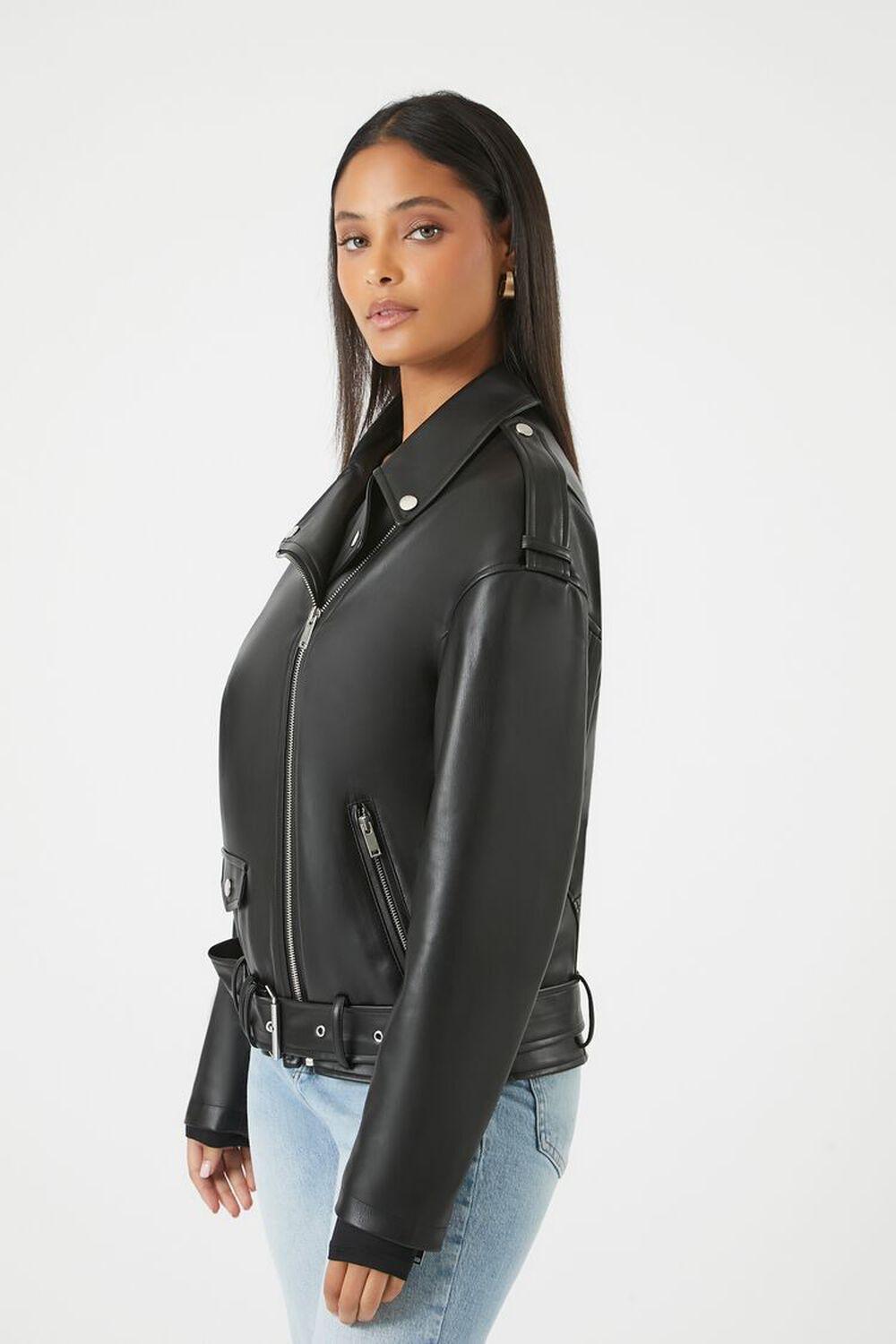 Faux Leather Belted Moto Jacket | Forever 21 Product Image
