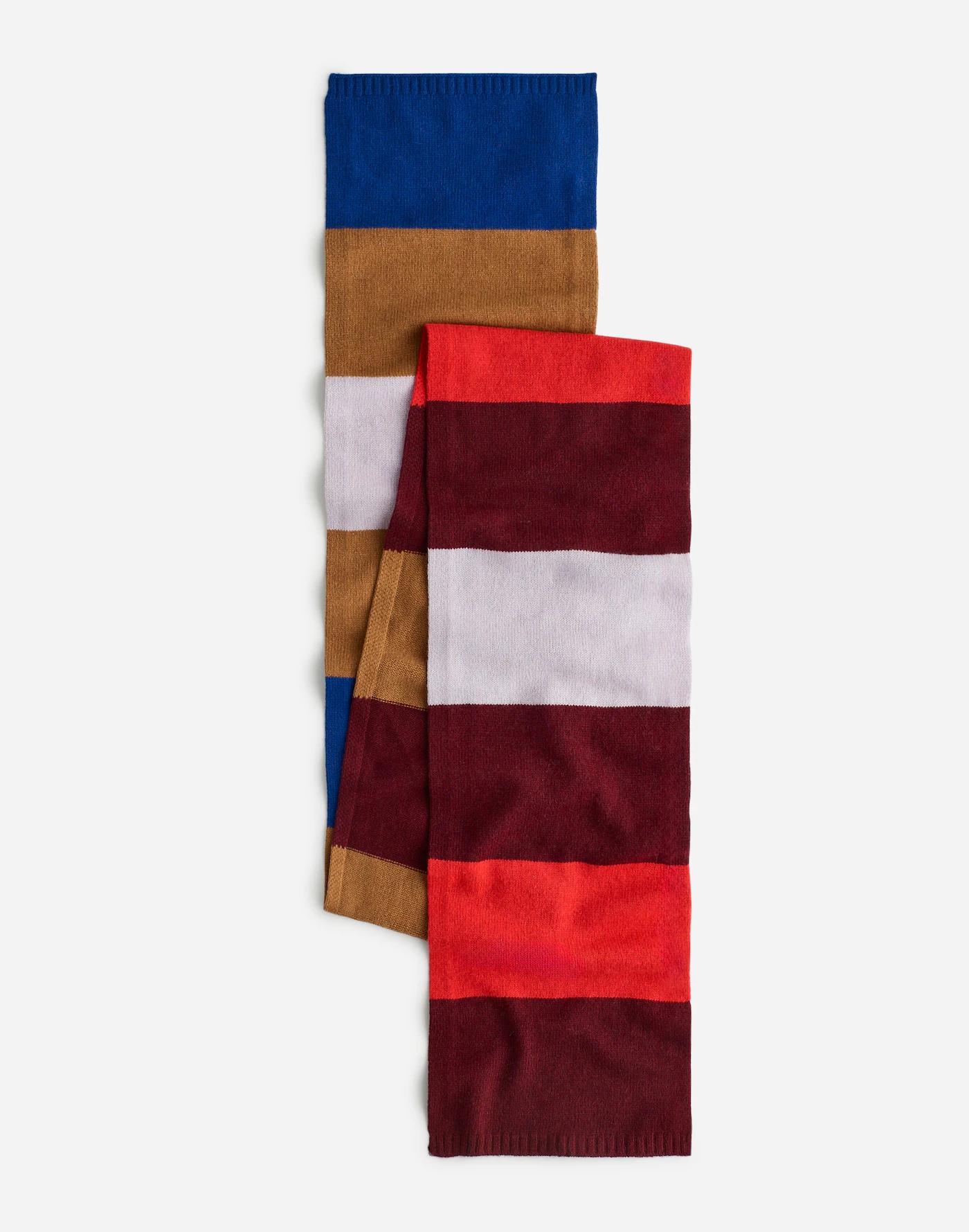 Cashmere-Wool Blend Skinny Scarf in Stripe Product Image