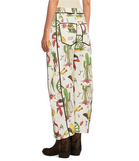Double D Ranch Atomic Ranch Printed Wide Leg Cropped Jeans Product Image