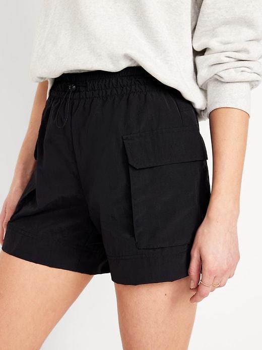 High-Waisted Cargo Utility Shorts -- 5-inch inseam Product Image