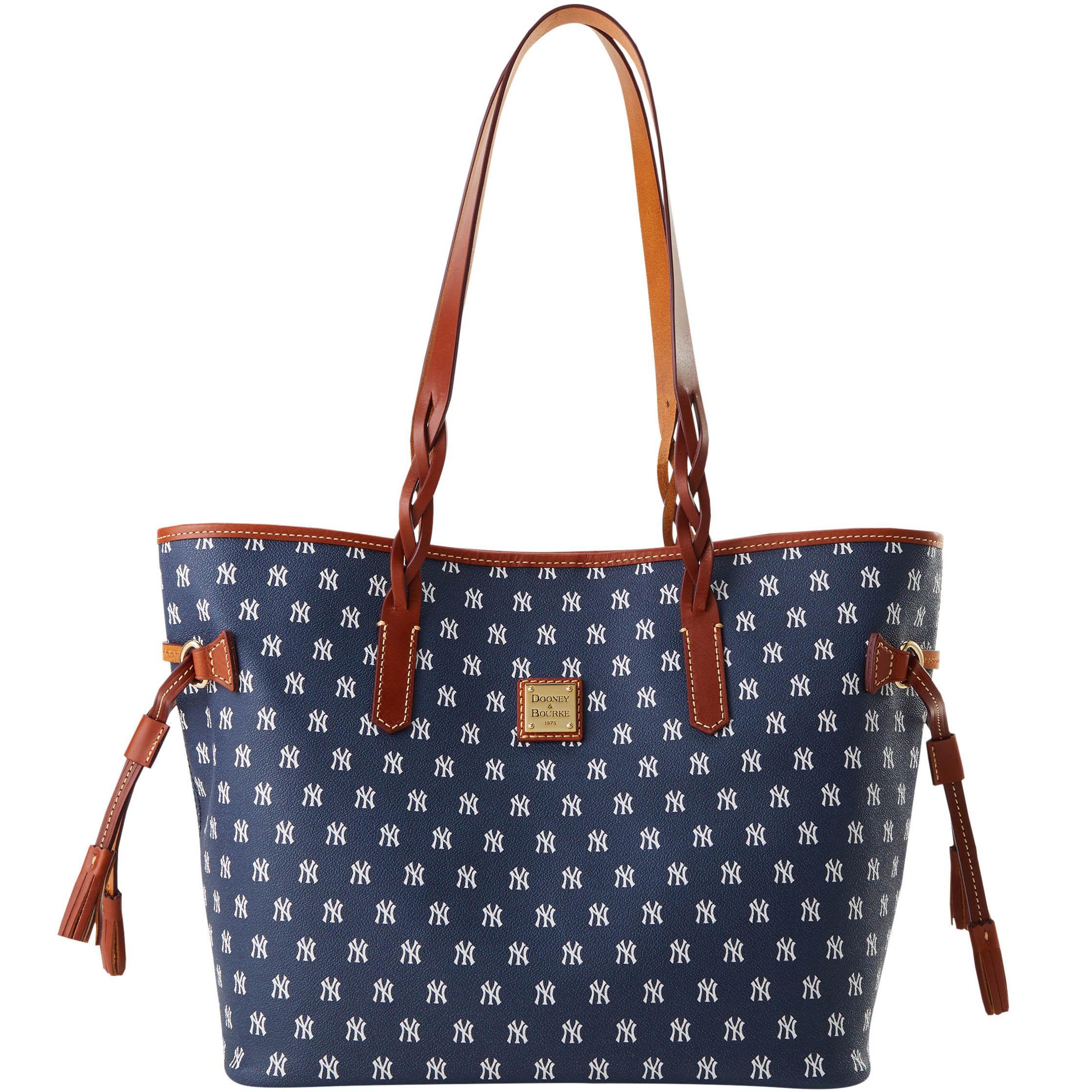 Dooney & Bourke Womens MLB Yankees Bailey Coated Cotton Tote Bag in Navy Product Image