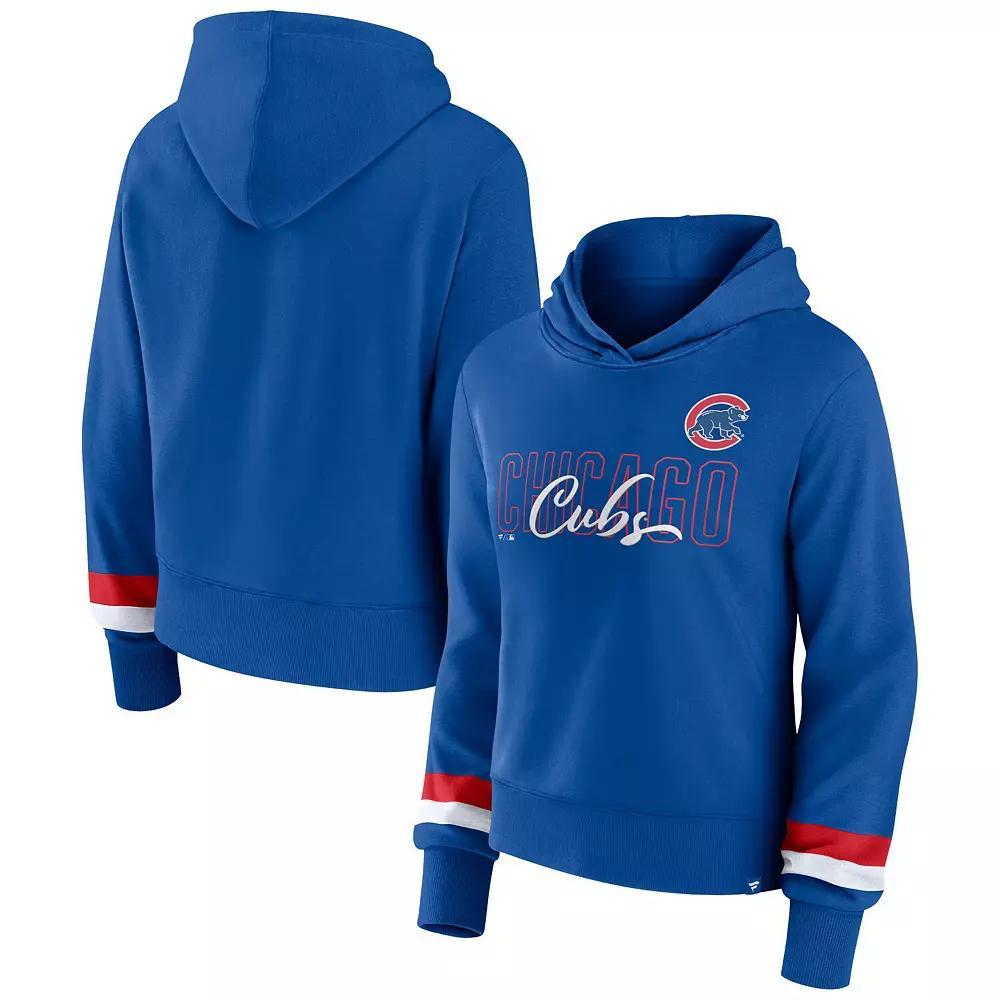 Women's Fanatics Branded  Royal Chicago Cubs Over Under Pullover Hoodie, Size: XS, Blue Product Image