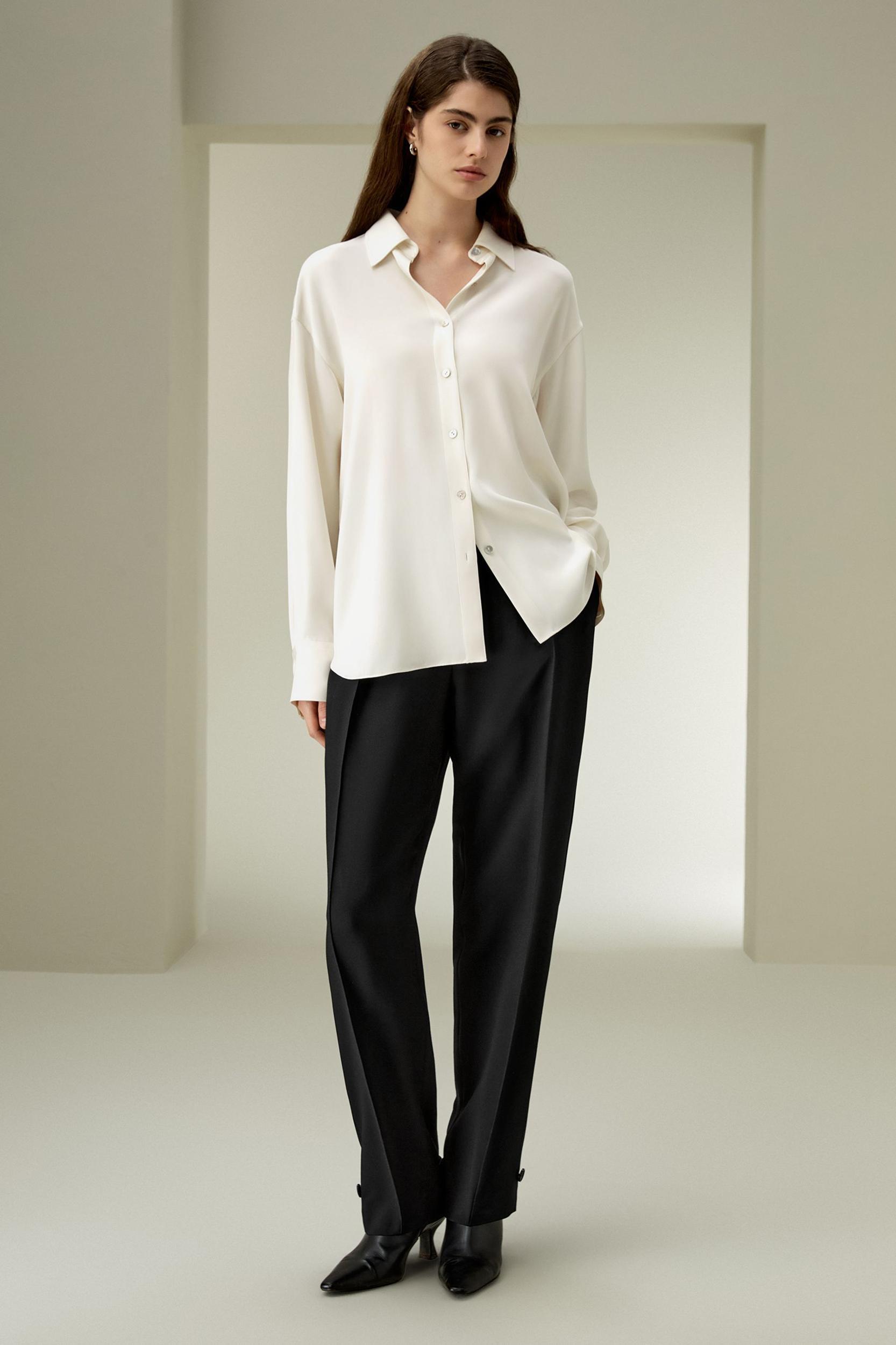 The One Relaxed Fit Silk Shirt Product Image