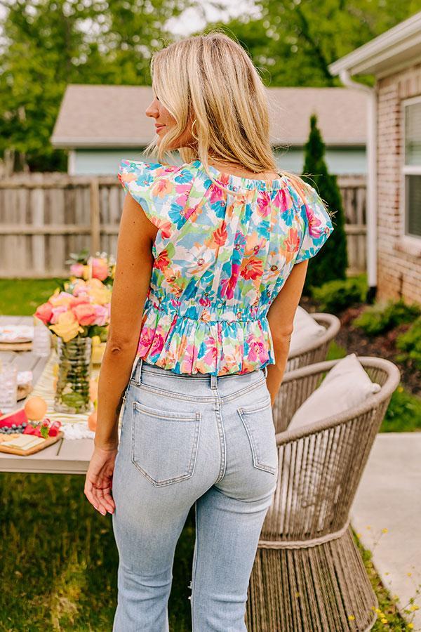 Feeling Chic Floral Peplum Top Product Image