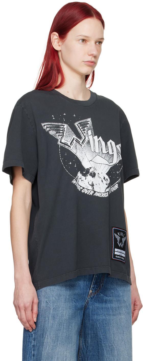 STELLA MCCARTNEY Wings Graphic Cotton T-shirt In Gunmetal Grey Product Image