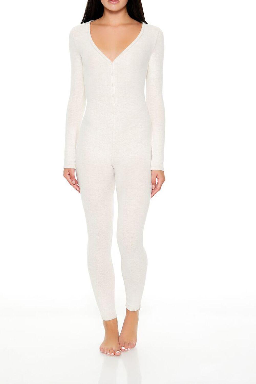 Long-Sleeve Pajama Jumpsuit | Forever 21 Product Image