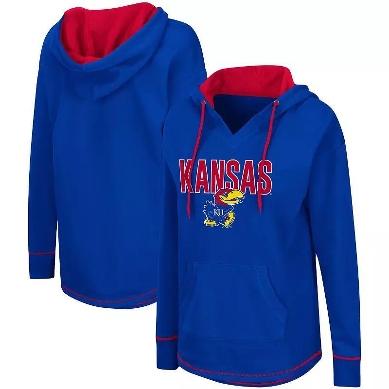 Womens Colosseum Royal Kansas Jayhawks Tunic Pullover Hoodie Product Image