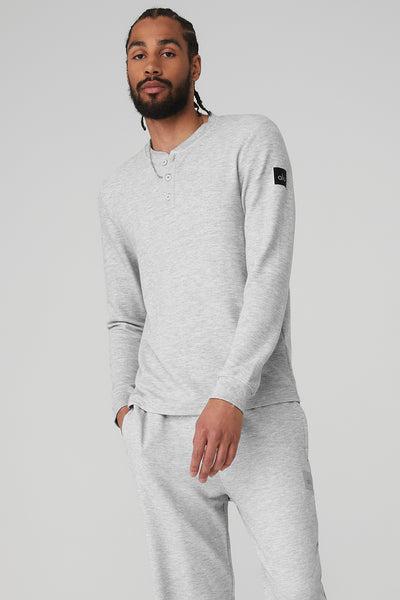 Micro Waffle Fast Break Henley - Athletic Heather Grey Product Image