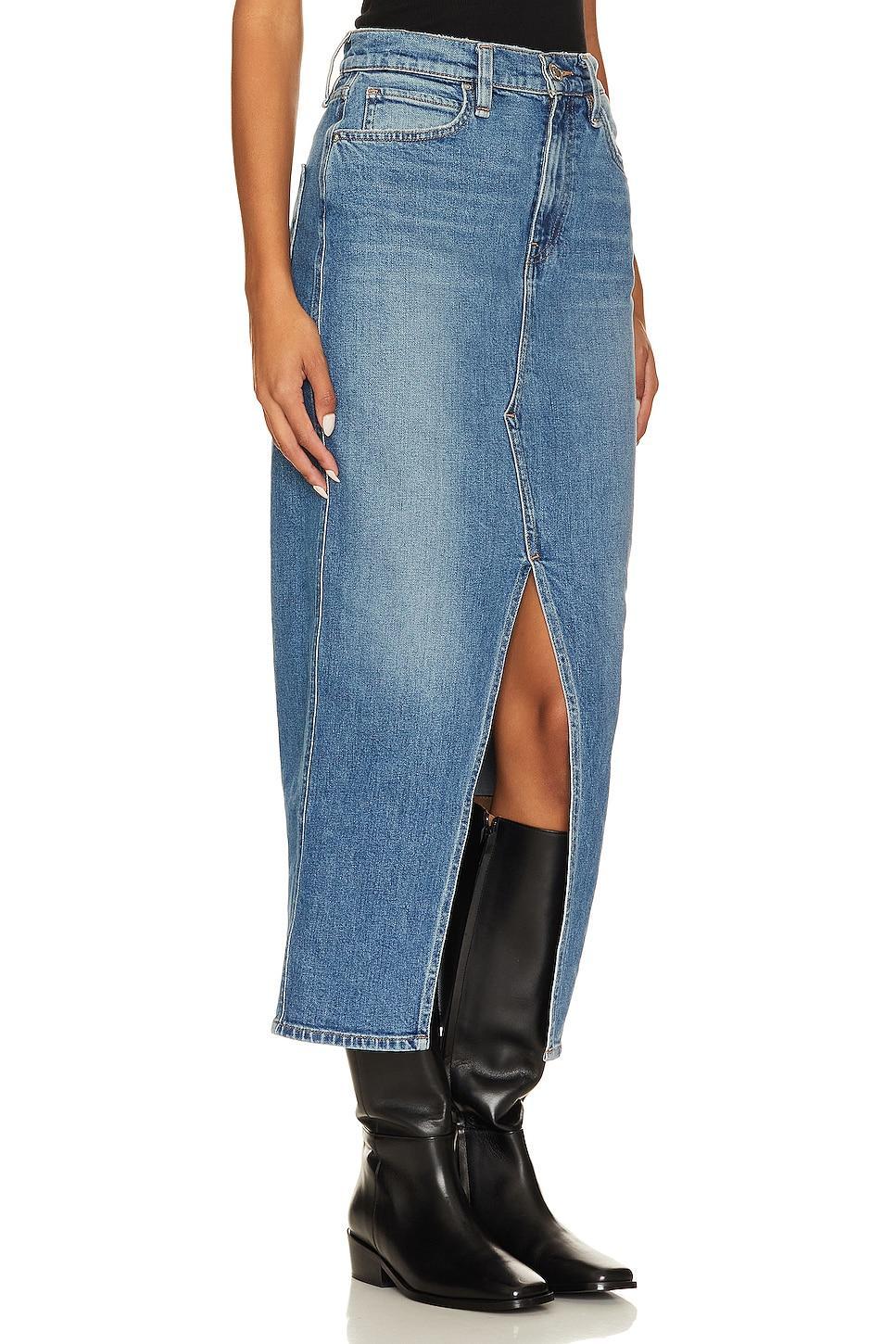Womens Reconstructed Denim Midi-Skirt Product Image