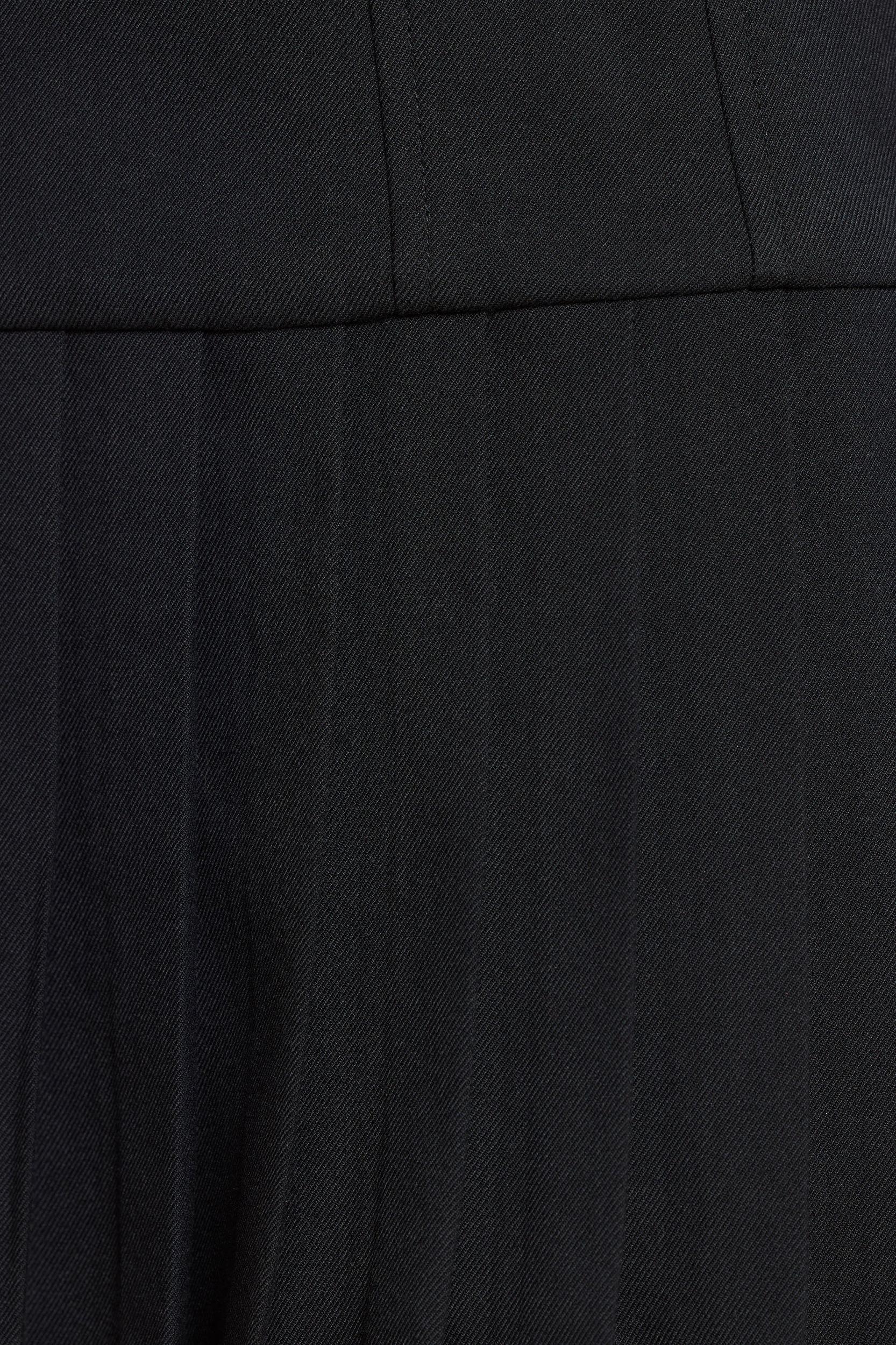 Brushed Twill Drop Waist Kilt Mini Dress in Black Product Image