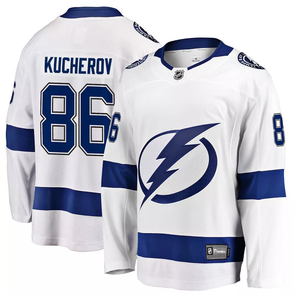 Men's Fanatics Branded Nikita Kucherov White Tampa Bay Lightning Away Premier Breakaway Player Jersey, Size: 5XL, Lgh White Product Image