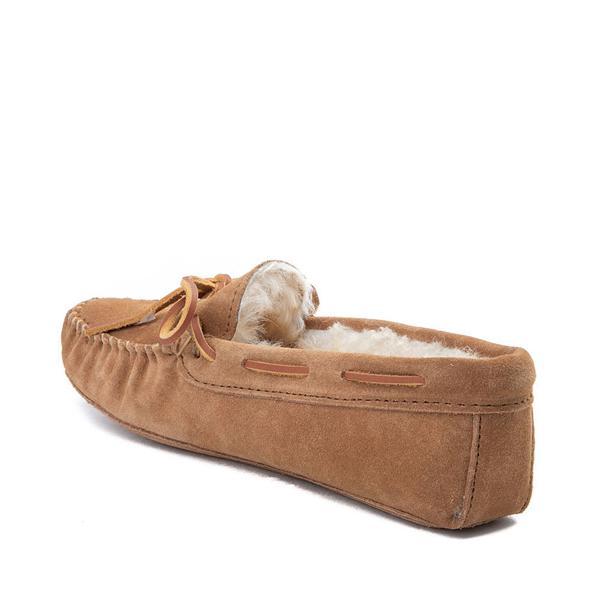 Womens Minnetonka Sheepskin Softsole Moccasin Slipper - Tan Product Image
