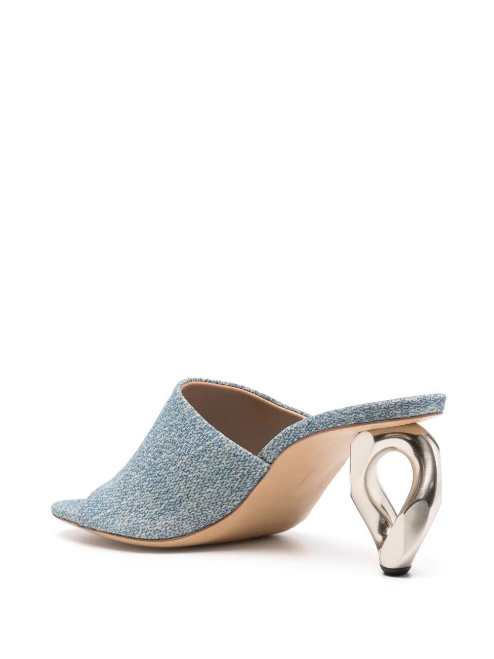 80mm chain-heel leather mules Product Image