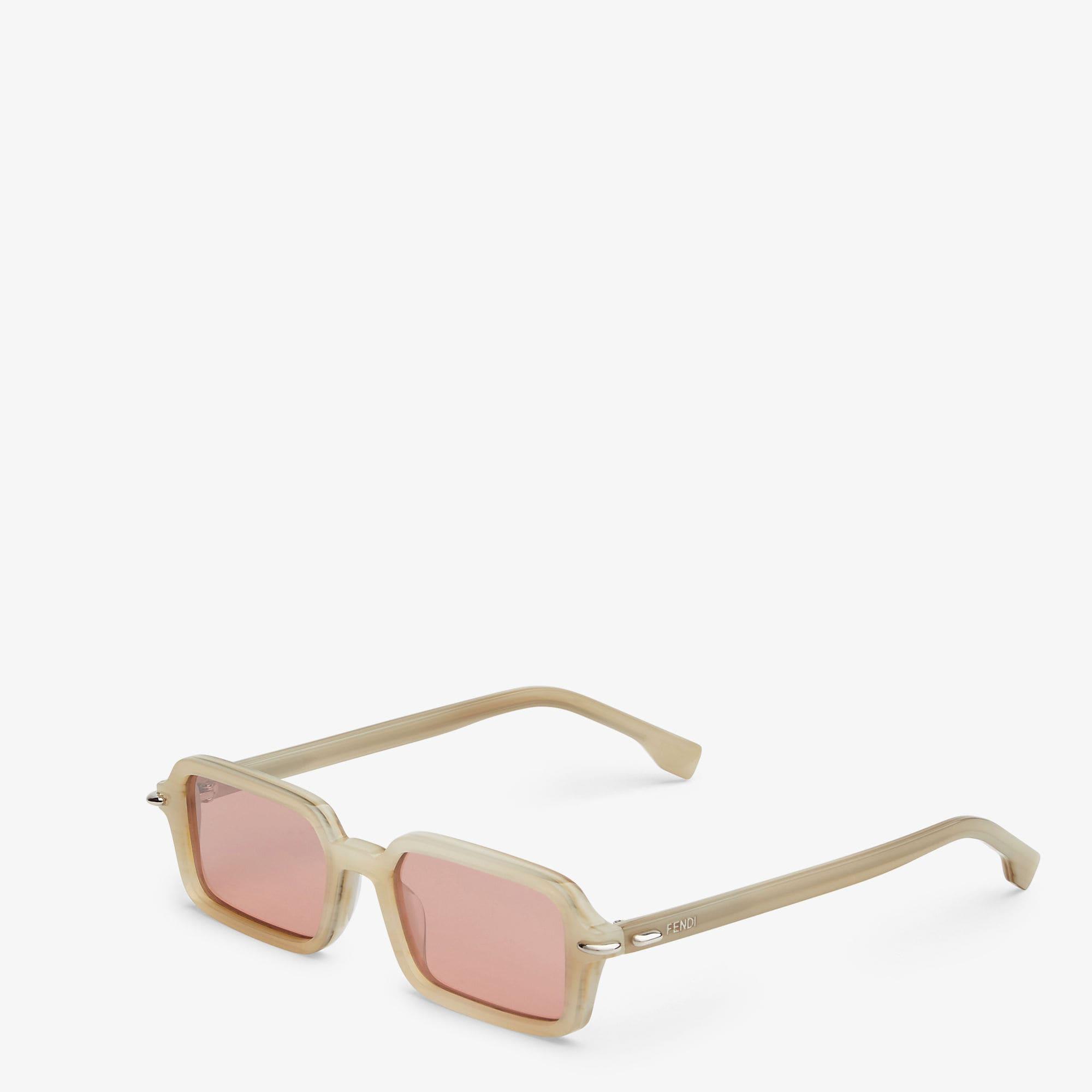 SelleriaLow bridge fit beige acetate sunglasses Product Image