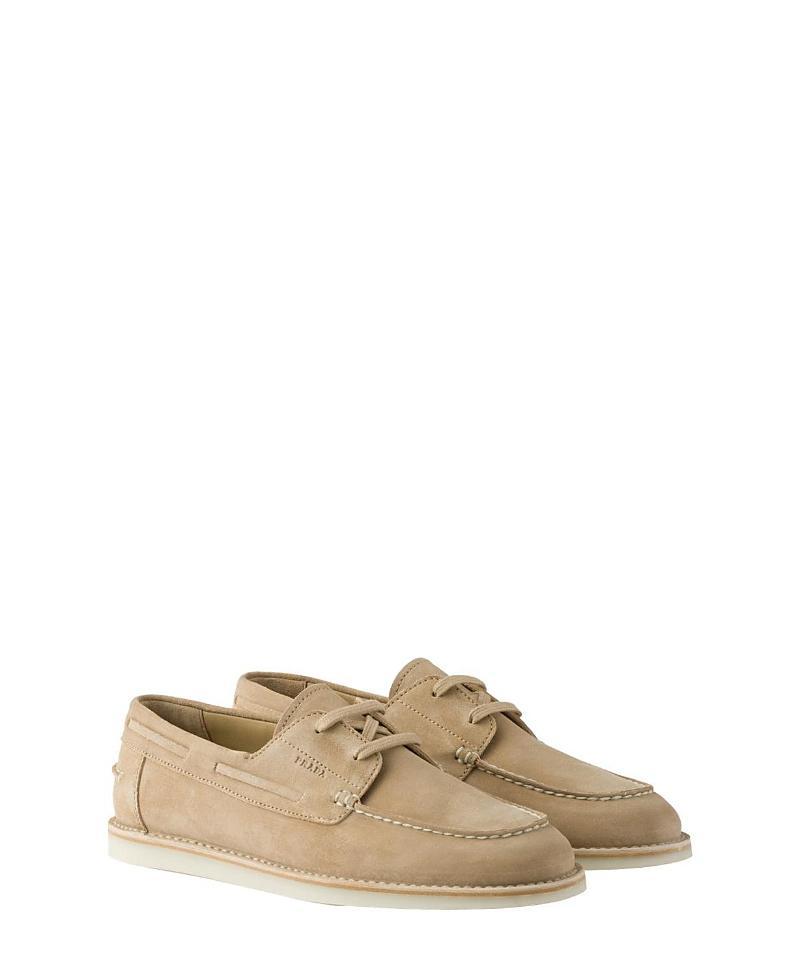Prada Mens Bleached Suede Boat Shoes Product Image