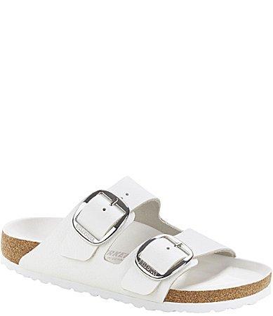Birkenstock Womens Arizona Oiled Leather Big Buckle Detail Slide Sandals Product Image