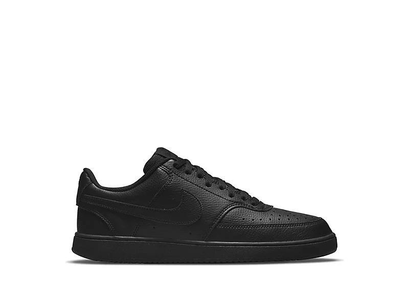 Nike Men's Court Vision Low Next Nature Casual Shoes in Black/Black Size 11.5 Leather Product Image