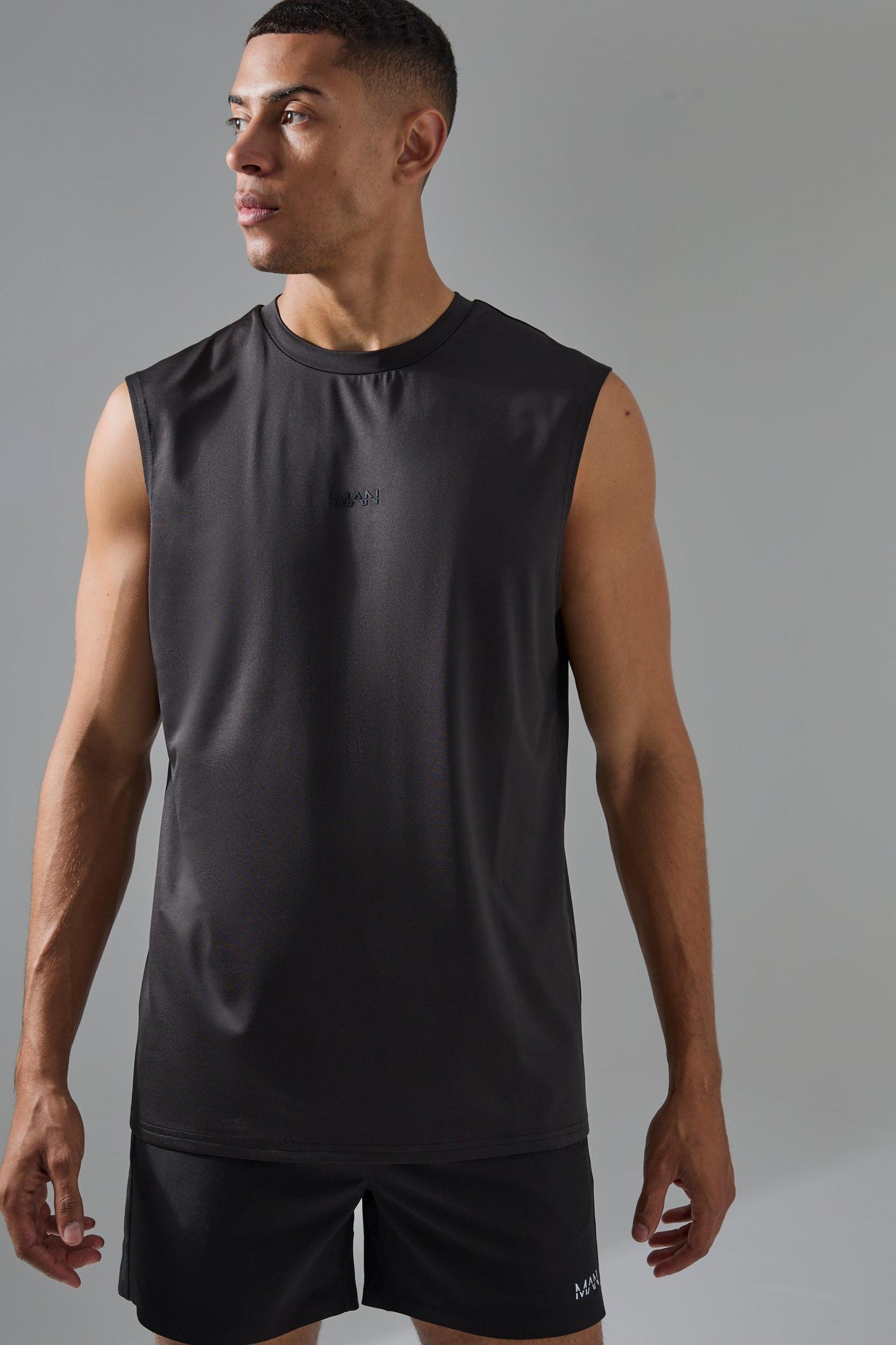 Mens Man Active Performance Pro Workout Tank - Black Product Image