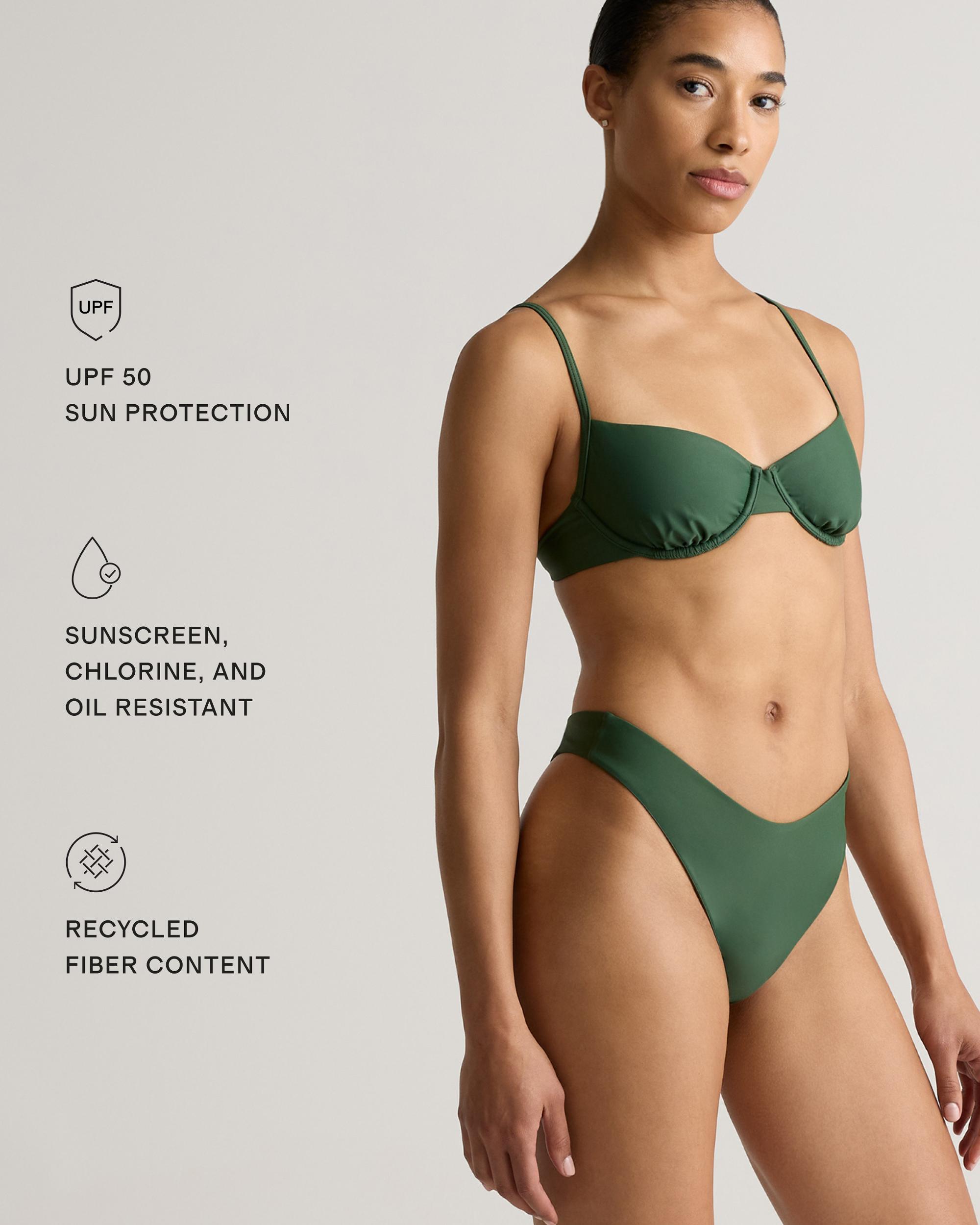 Quince | Women's Italian High-Leg Bikini Bottom Size XL, 78% Recycled Polyamide, 22% Spandex Product Image