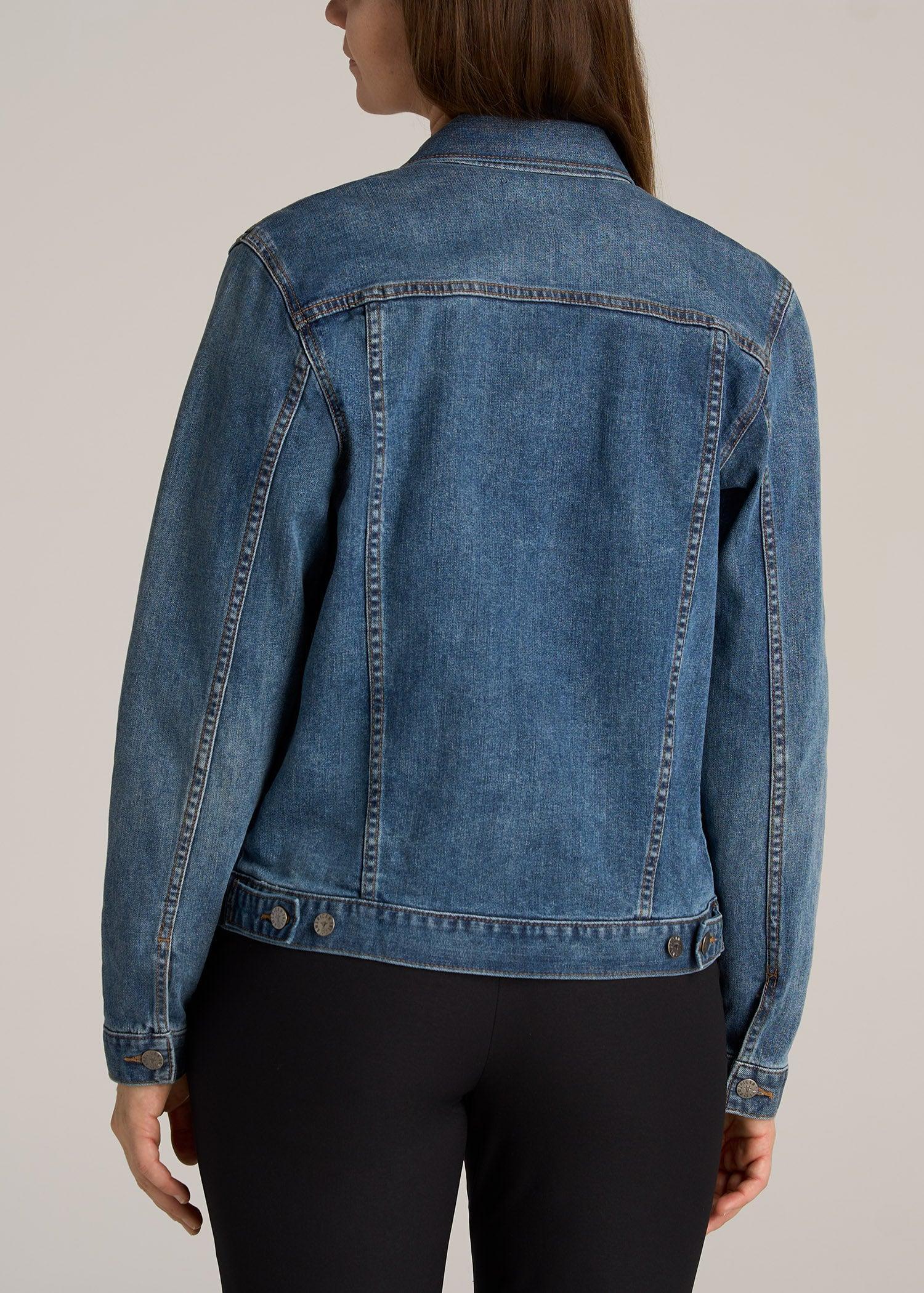 Tall Women's Denim Jacket in Vintage Medium Blue Product Image
