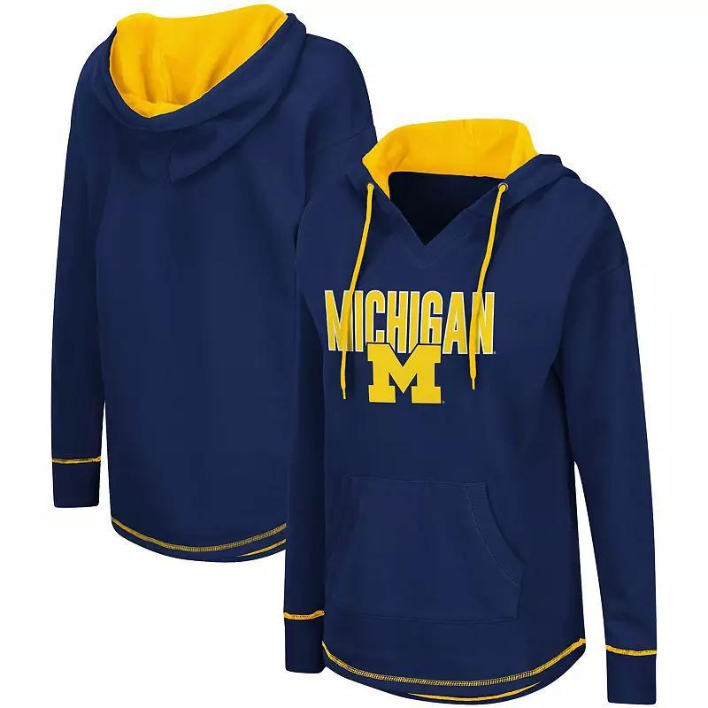 Womens Colosseum Michigan Wolverines Tunic Pullover Hoodie Blue Product Image