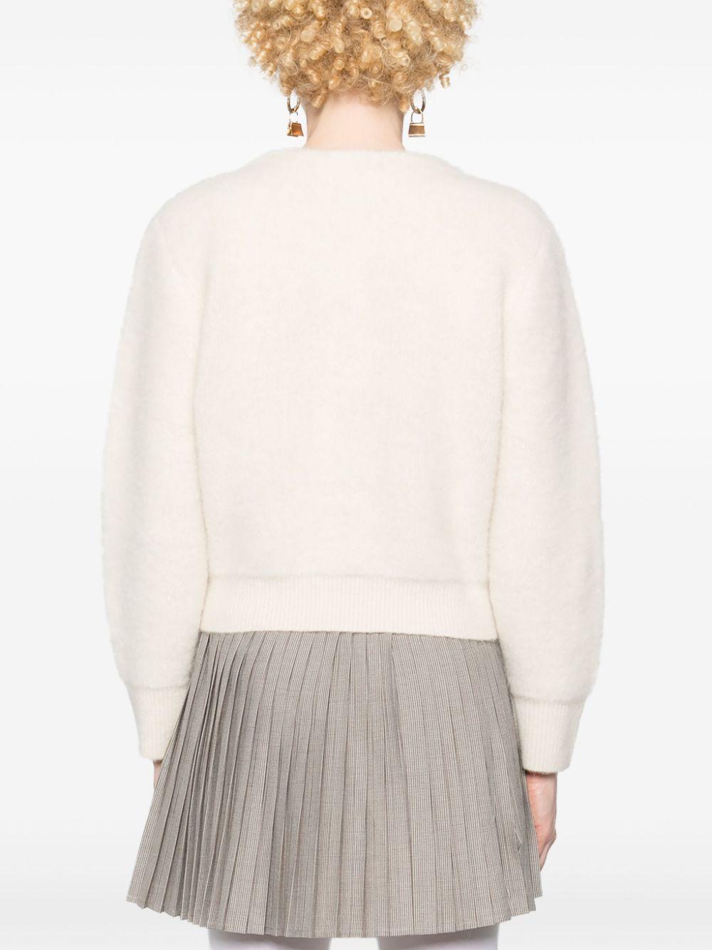 round-neck brushed cardigan  Product Image