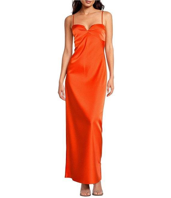 Gianni Bini Diana Satin Slip Sweethear Neck Dress Product Image