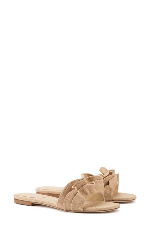 Larroud Ivy Ruffle Sandals Beige/Beige 7 Product Image