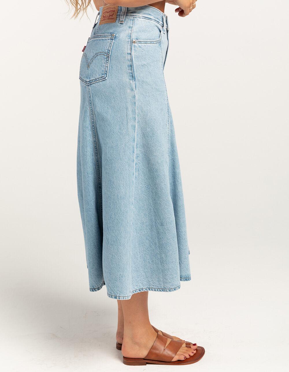 LEVI'S Fit And Flare Womens Denim Midi Skirt - I Will - SUPER SLUB Product Image