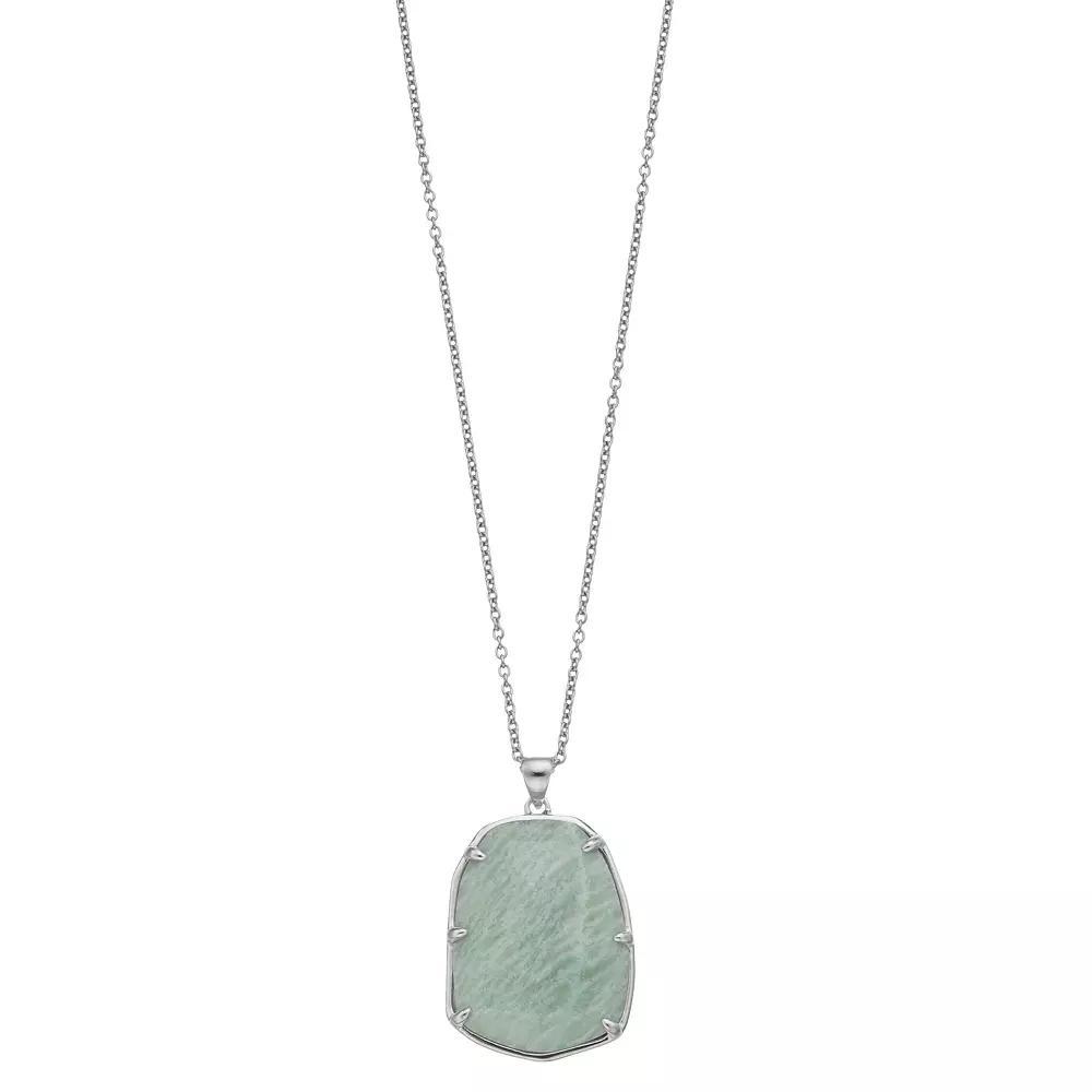 SIRI USA by TJM Sterling Silver Amazonite Statement Pendant Necklace, Women's, Size: 18" Product Image