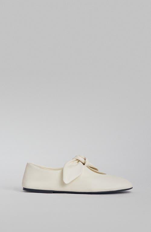 CO Bow-detailed Leather Flats In Ivory Product Image