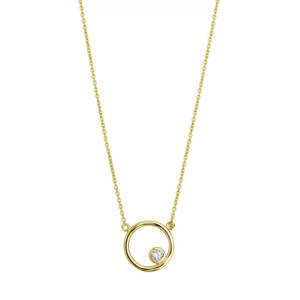 MC Collective Circle Pendant Necklace with Cubic Zirconia Accent, Women's, Size: 16", Gold Tone Product Image
