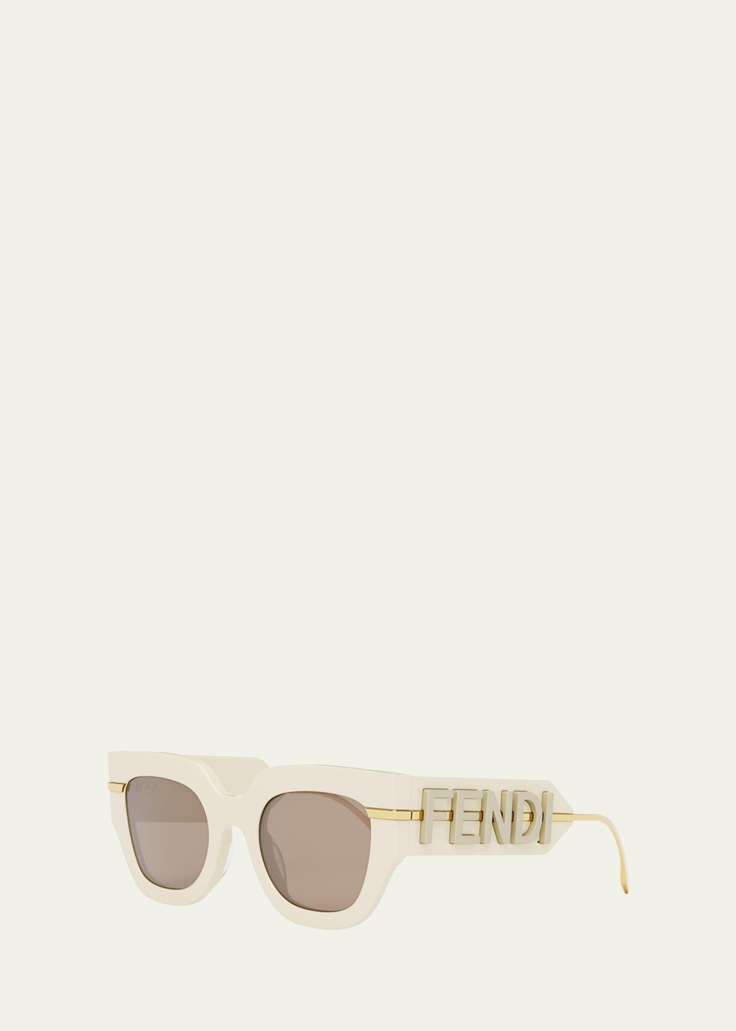 Mens Tonal Logo Acetate Square Sunglasses Product Image