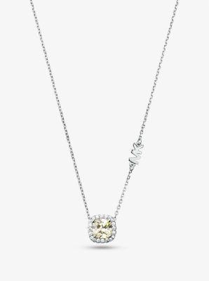 Sterling Pavé Halo Necklace Product Image