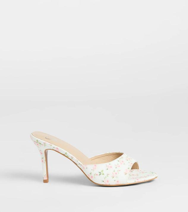 Flourishing Rose Floral Stiletto Mules Product Image