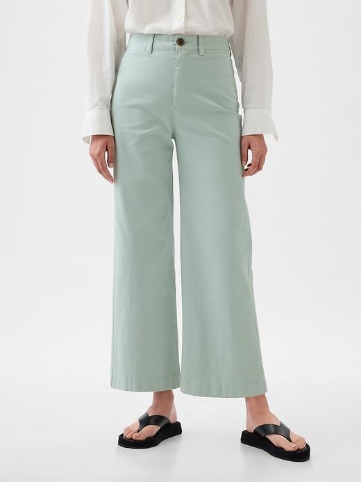 High Stride Wide-Leg Ankle Khakis Product Image