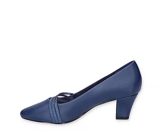 Easy Street Cristiny Womens Pumps Blue Satin Product Image