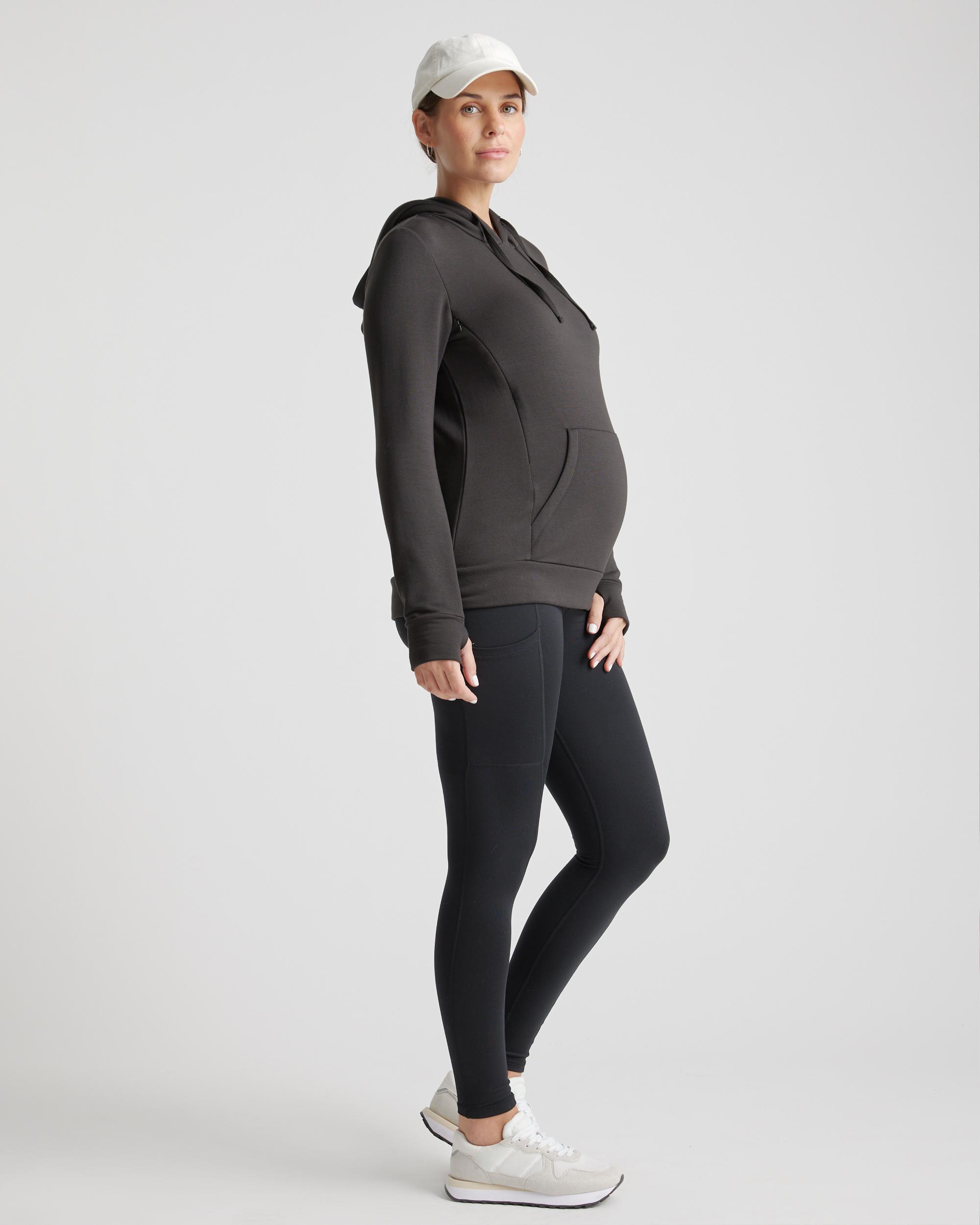 Quince | Women's SuperSoft Fleece Maternity & Nursing Hoodie Lenzing Modal Product Image