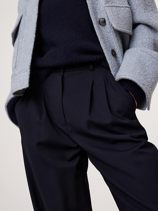 Soho High-Rise Wide-Leg Italian Wool Pant Product Image