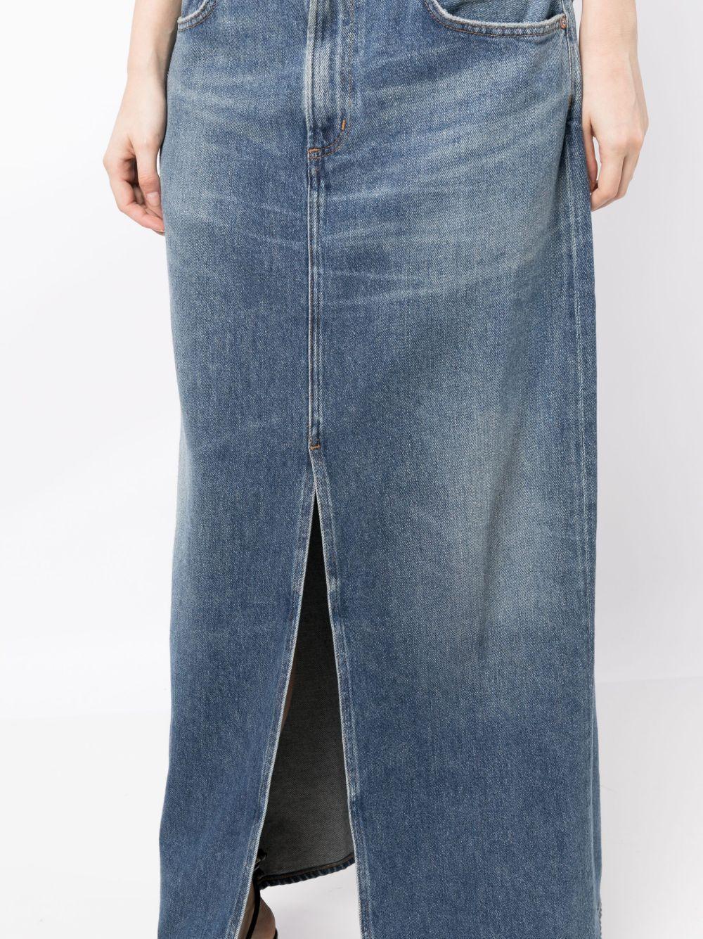 Leif mid-rise denim maxi skirt Product Image