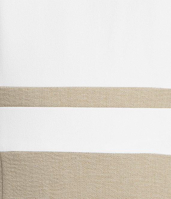 Kasper Crepe Colorblock Crew Neck Sleeveless Sheath Dress Product Image